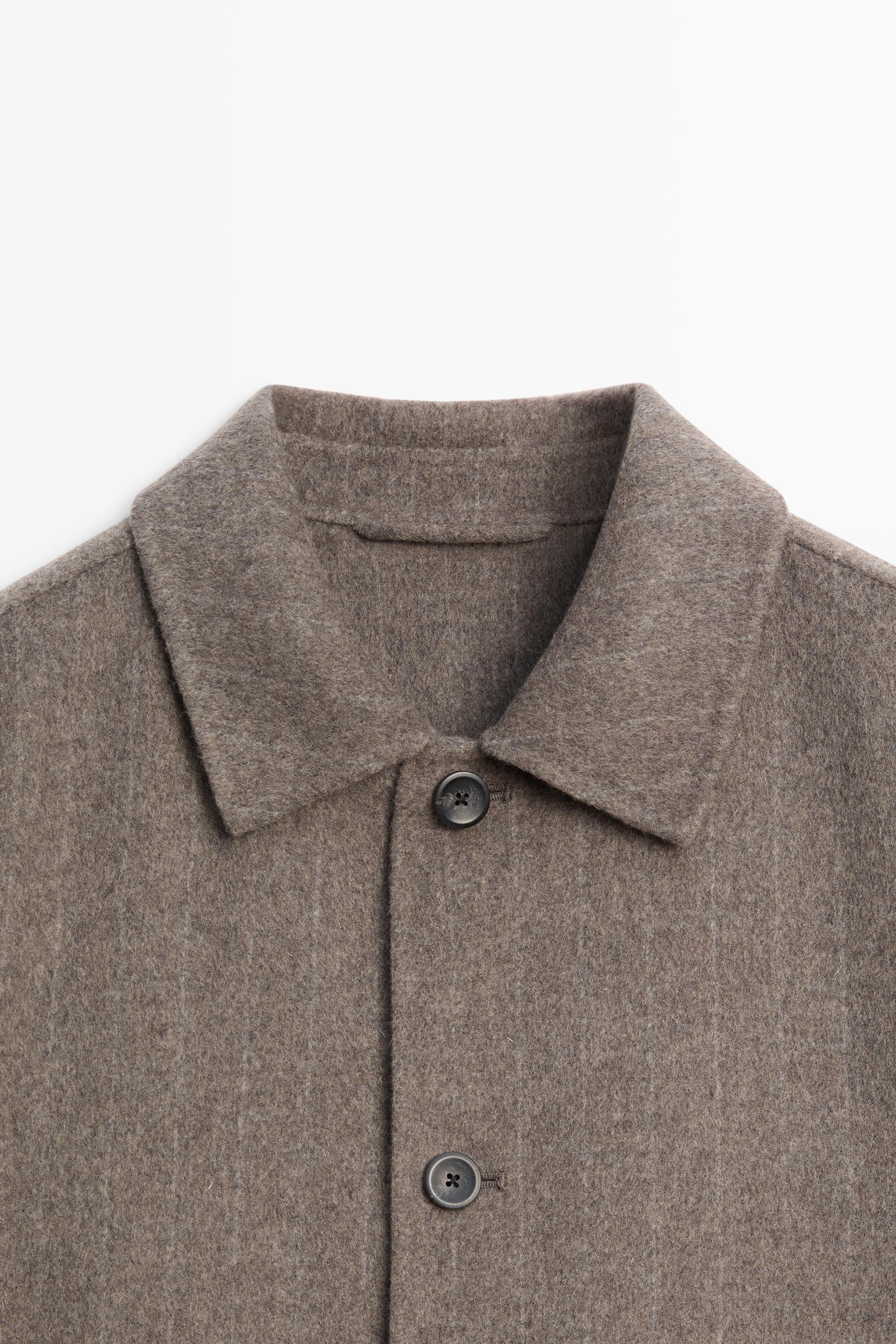Striped double wool blend jacket